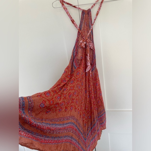 Free people orange and pink halter neck tunic top dress xs - Picture 4 of 4